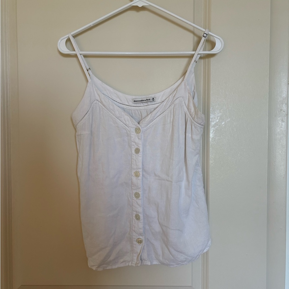 Abercrombie & Fitch White Button-Up Camisole
